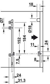Phụ kiện nghiêng cho tủ giày 1 ngăn Hafele 892.14.719